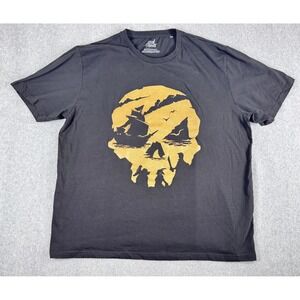 Sea Of Thieves Gold Skull Mens Shirt Xbox 2020 XXL 2XL‎ Black Tee Rare Collect